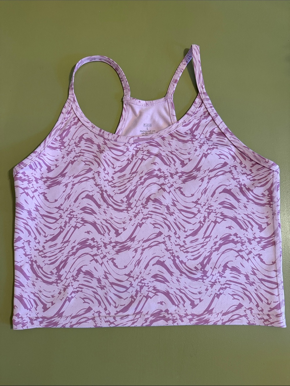 Fleo Light Lavender  Abstract Racerback Crop Tank